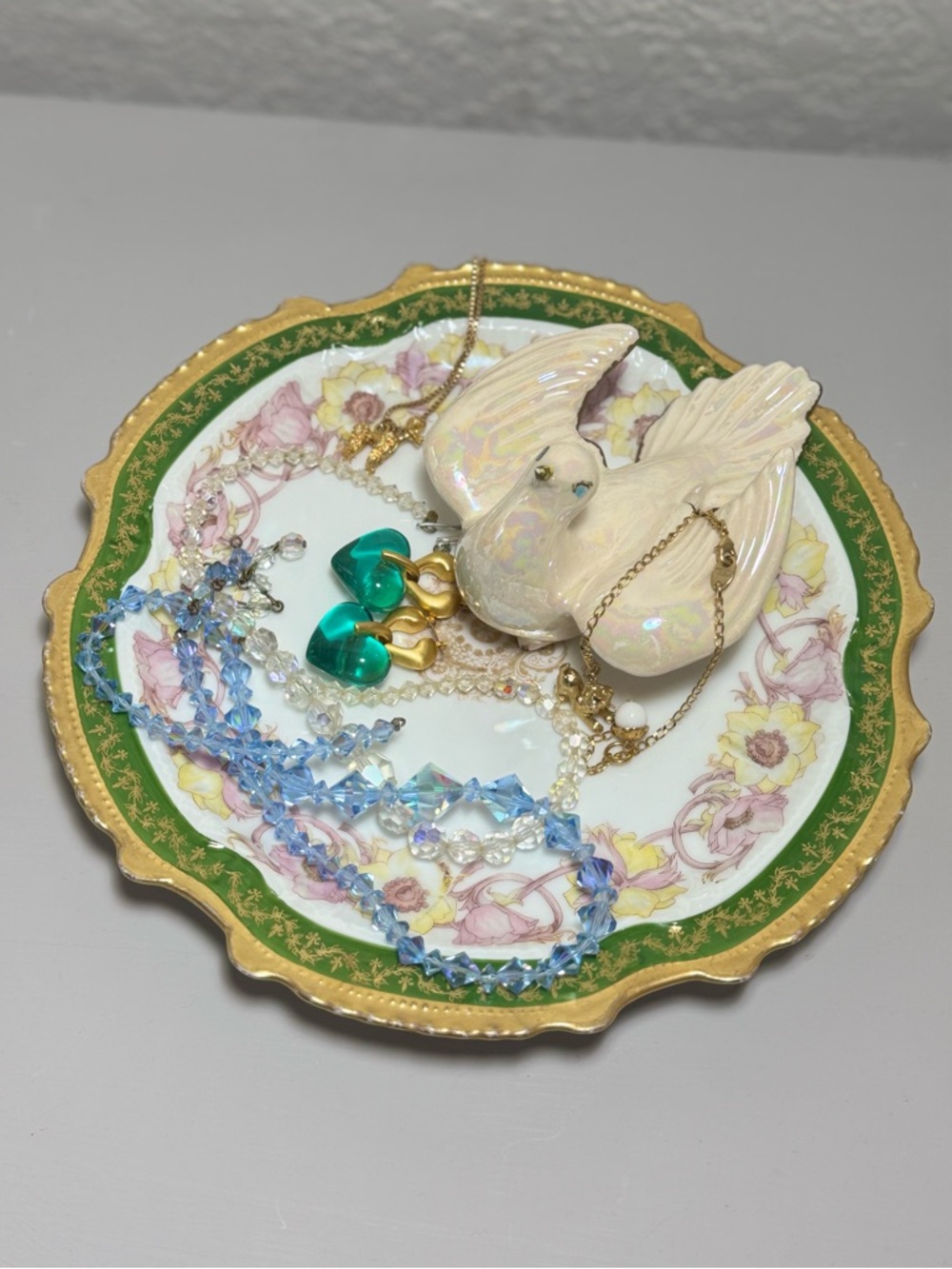 Dove Jewelry Dish Vintage Plate France Vintage Ceramic Dove